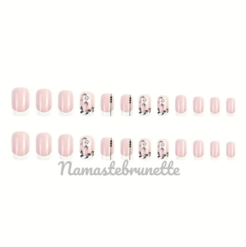 2/$16 Floral French Manicure Press On Nails